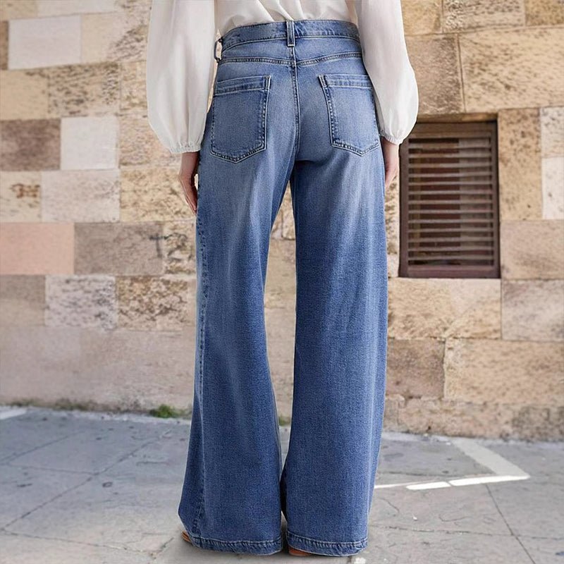 Stylish Relaxed Wide-Leg Jeans for Women High-Waisted Retro