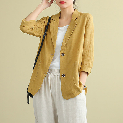 Elegant Linen Blazer for Women Lightweight Tailored
