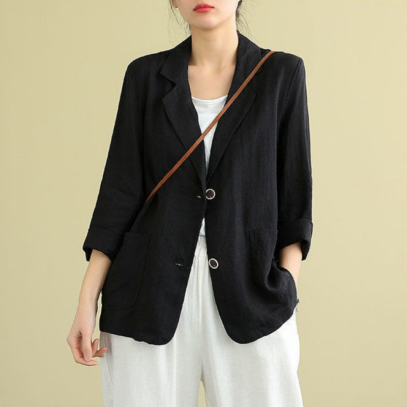 Elegant Linen Blazer for Women Lightweight Tailored