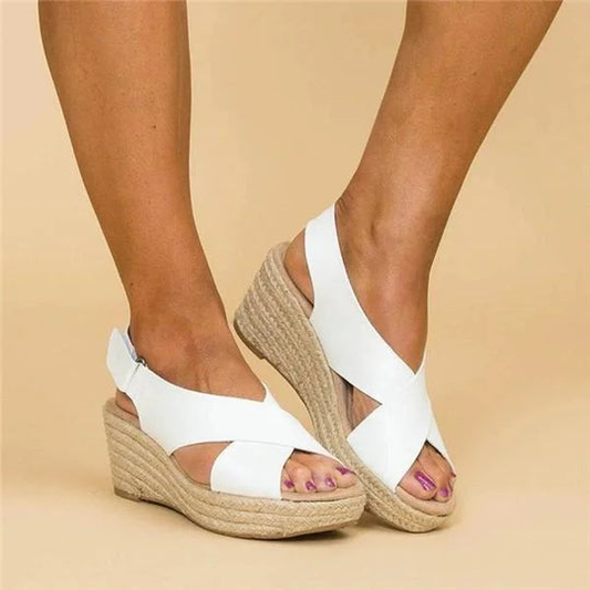 Comfortable Wedge Sandals for Women Espadrille Crisscross Slingback