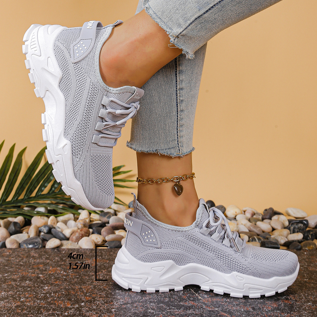 Comfortable Chunky Sneakers for Women Lace-Up