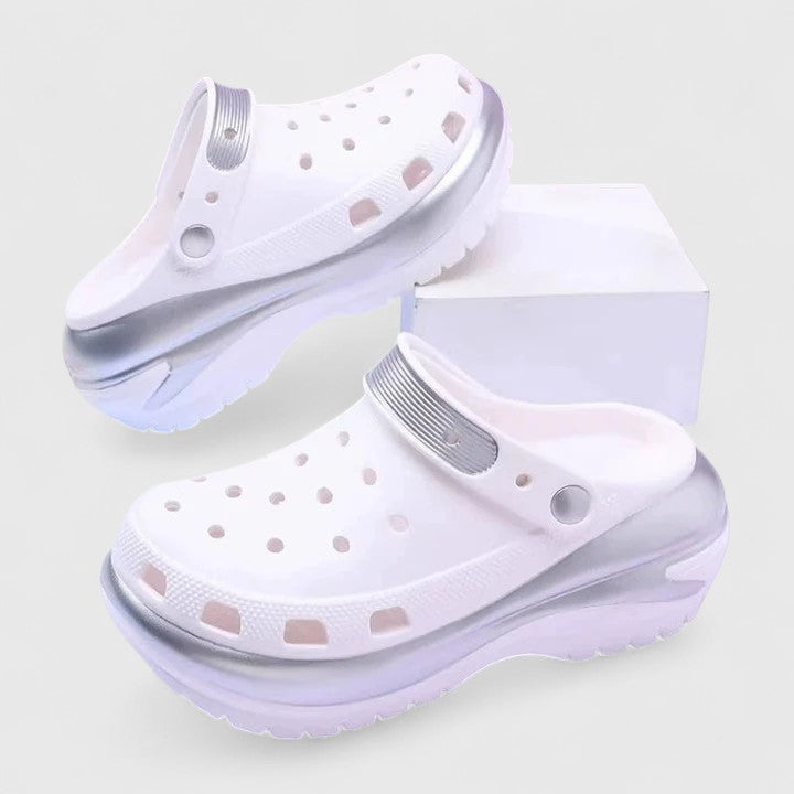 Comfortable Platform Clogs for Women Chunky Slip-On Vented