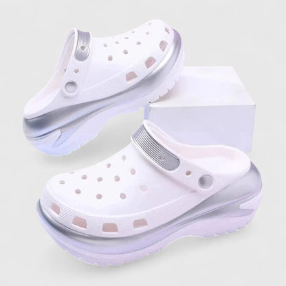 Comfortable Platform Clogs for Women Chunky Slip-On Vented