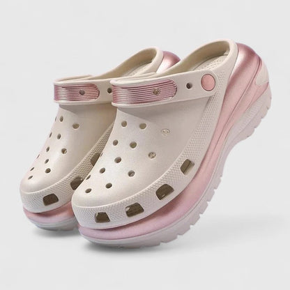 Comfortable Platform Clogs for Women Chunky Slip-On Vented