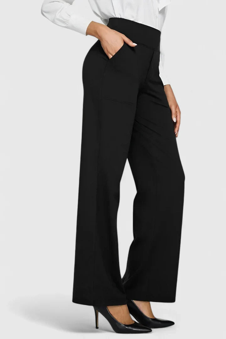 Elegant Wide-Leg Pants for Women High-Waist Pocketed Flare