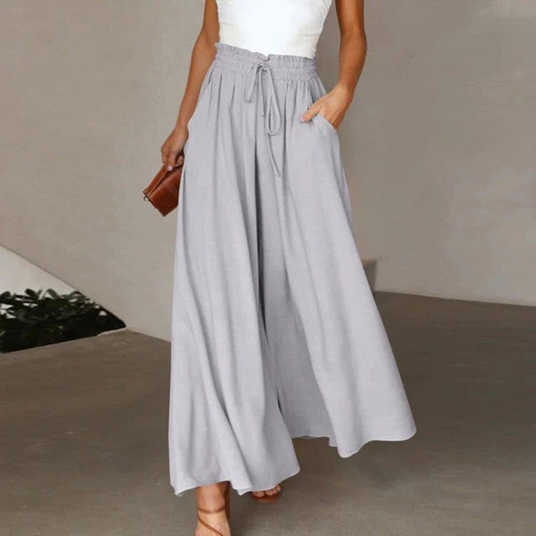 Effortless Wide-Leg Pants for Women High-Waist Drawstring