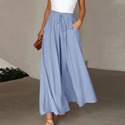 Effortless Wide-Leg Pants for Women High-Waist Drawstring