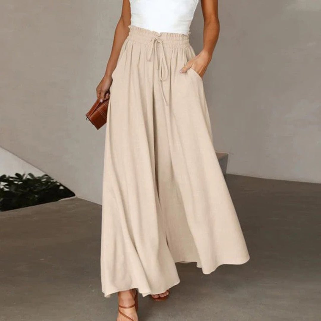 Effortless Wide-Leg Pants for Women High-Waist Drawstring