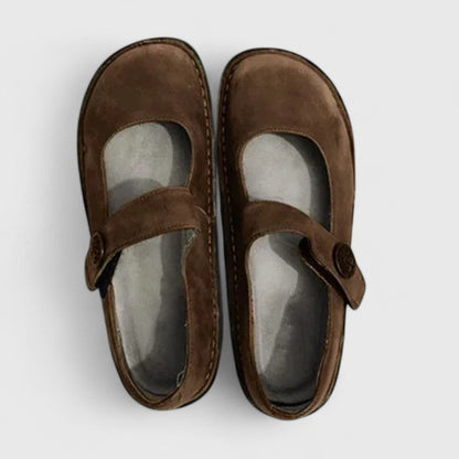 Elegant Mary Jane Flats for Women Buckle-Strap Round-Toe