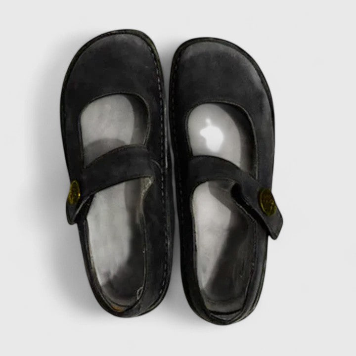 Elegant Mary Jane Flats for Women Buckle-Strap Round-Toe