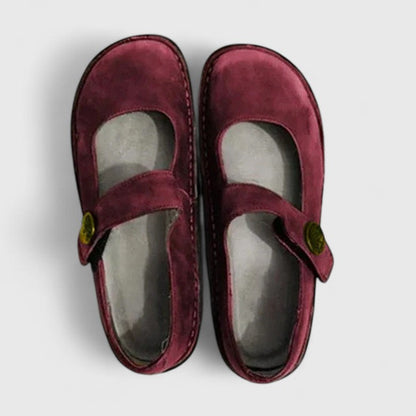 Elegant Mary Jane Flats for Women Buckle-Strap Round-Toe