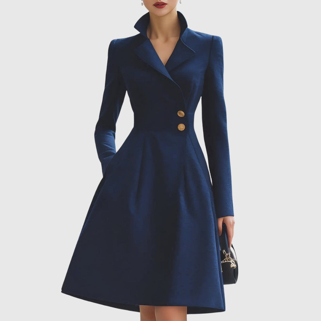mantelkleid-damen-reverskragen-langarm