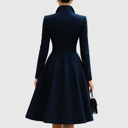 mantelkleid-damen-reverskragen-langarm