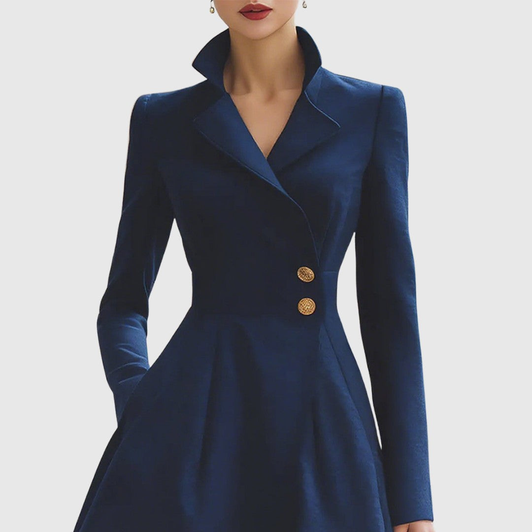 mantelkleid-damen-reverskragen-langarm