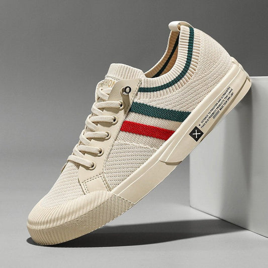 Classic Knit Sneakers for Men Lightweight Breathable Lace-Up