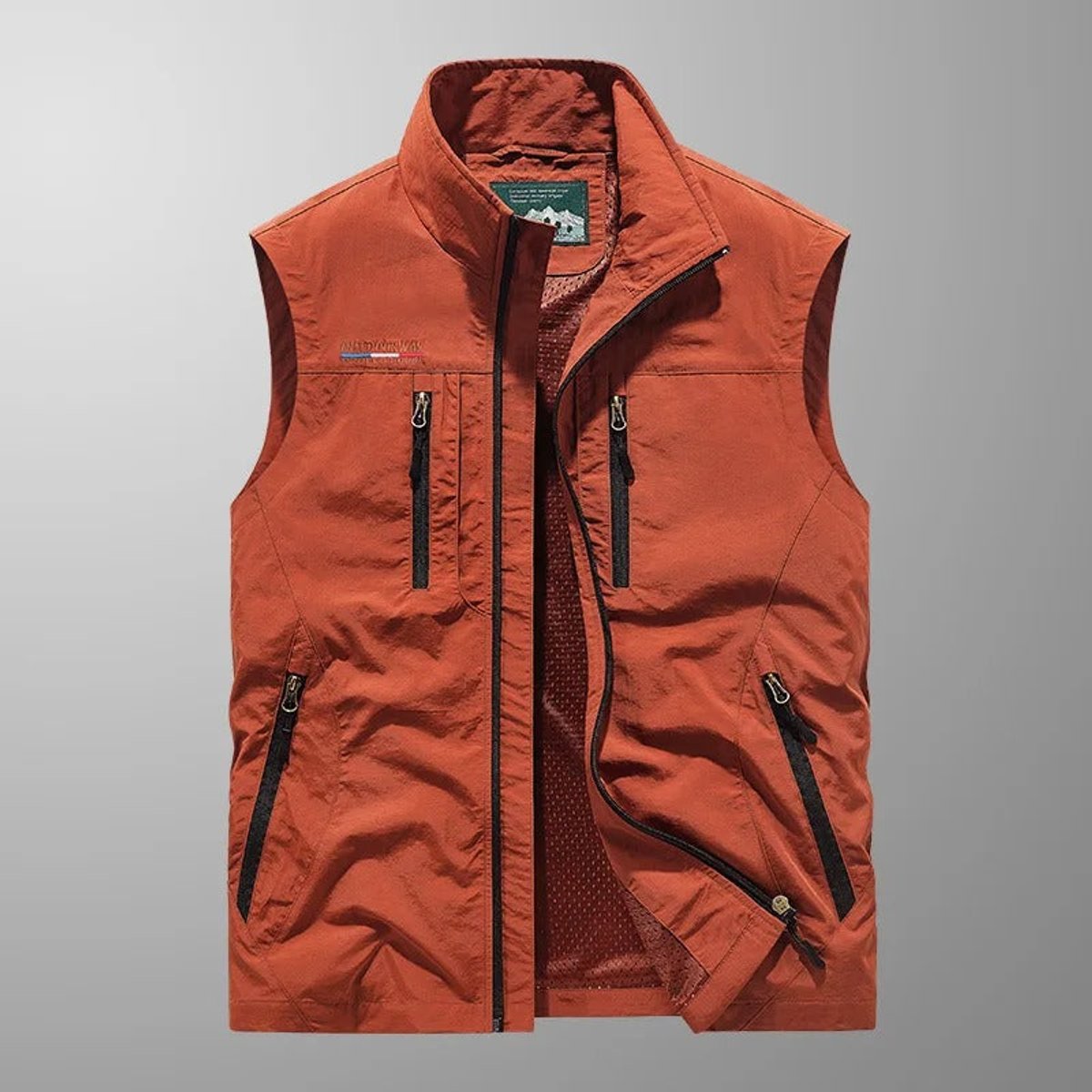 Classic Utility Vest for Men Multi-Pocket Zip-Front