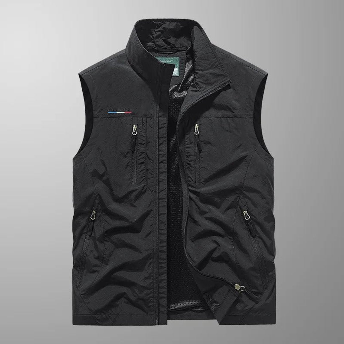 Classic Utility Vest for Men Multi-Pocket Zip-Front