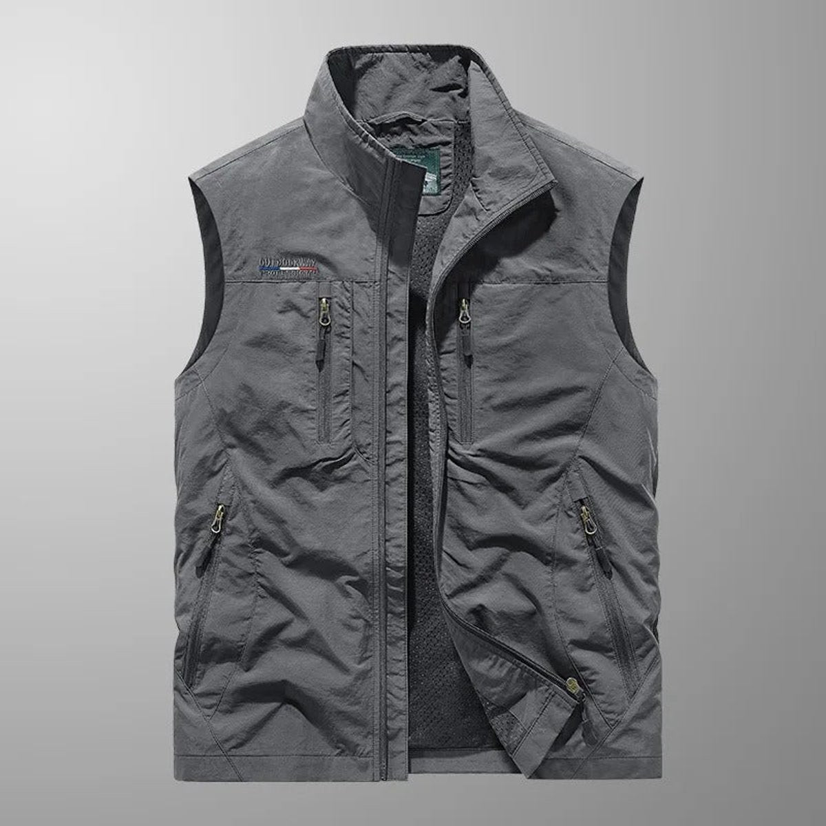 Classic Utility Vest for Men Multi-Pocket Zip-Front