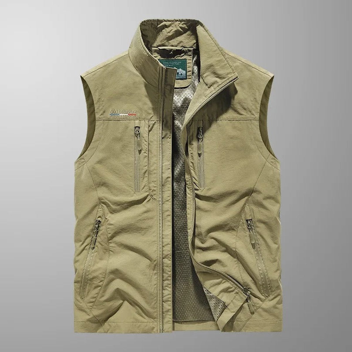 Classic Utility Vest for Men Multi-Pocket Zip-Front