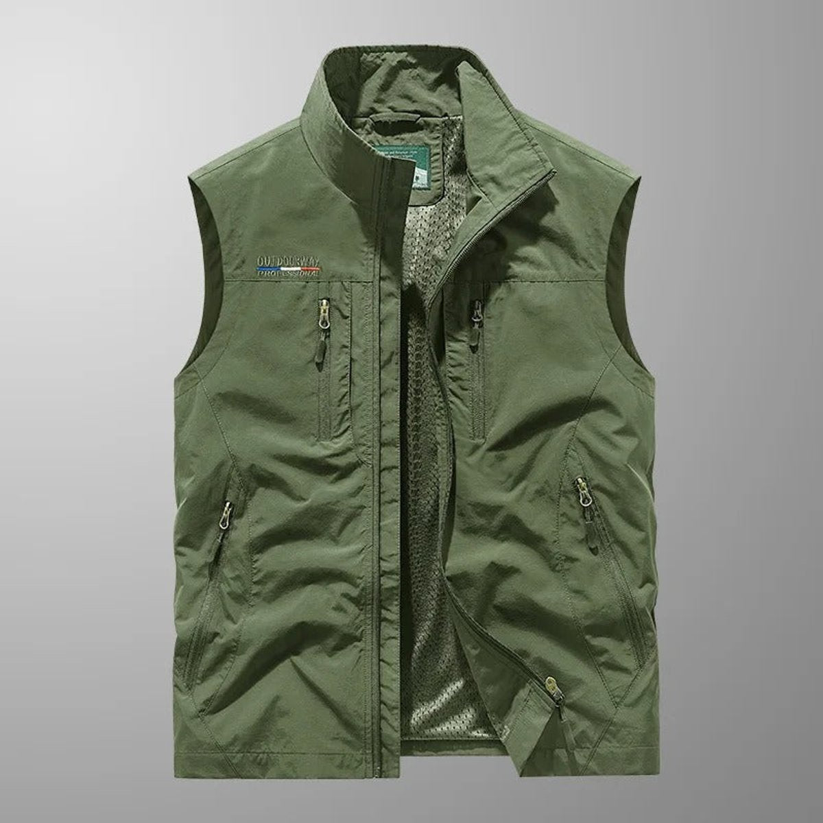 Classic Utility Vest for Men Multi-Pocket Zip-Front