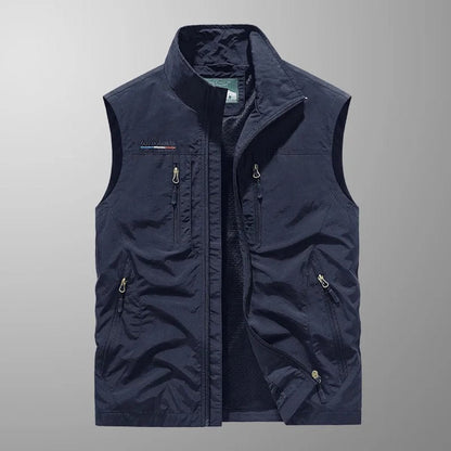 Classic Utility Vest for Men Multi-Pocket Zip-Front