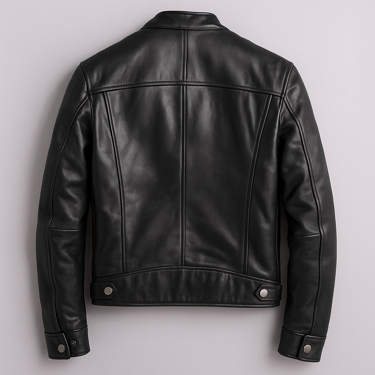 Classic Leather Jacket for Men Moto Full-Zip