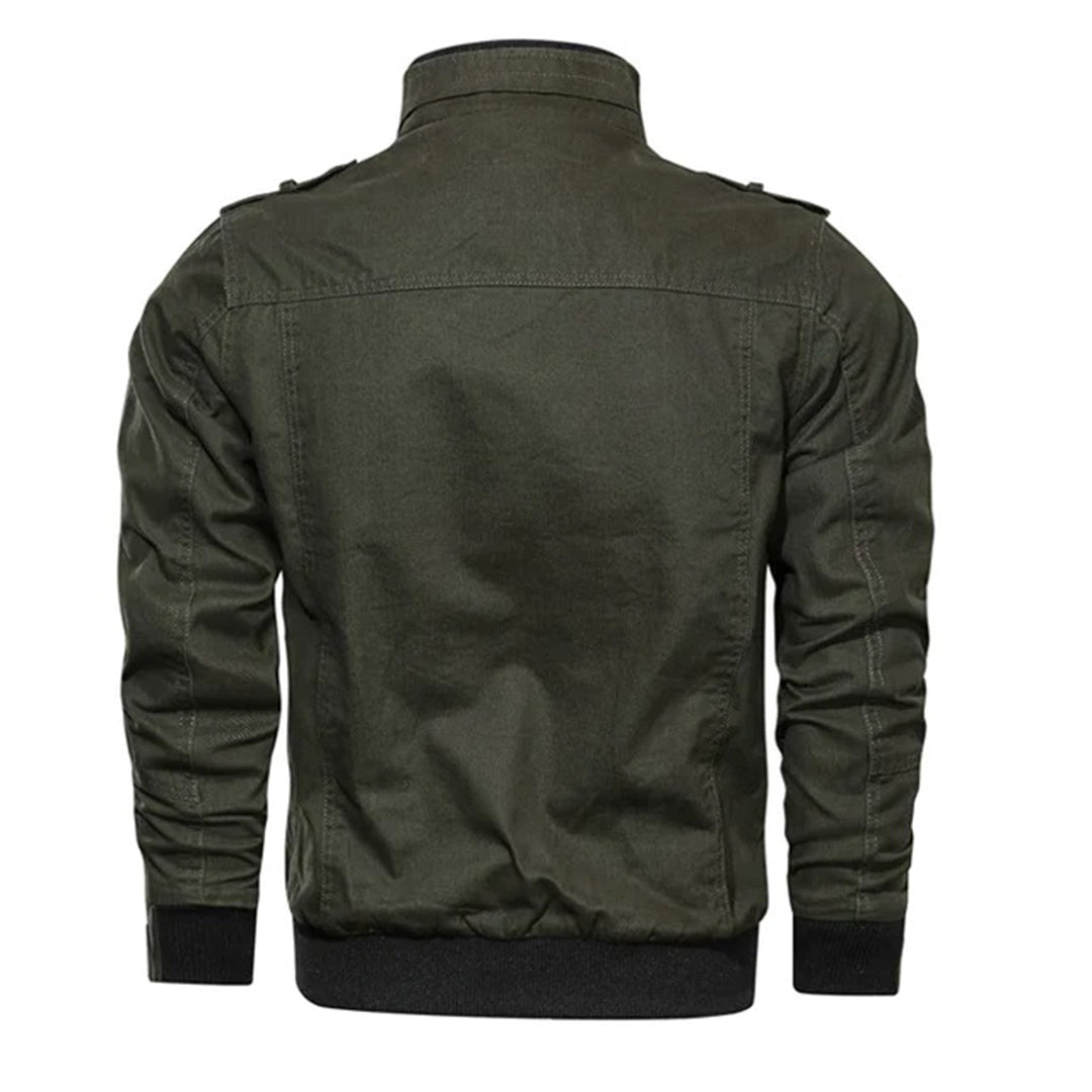 Classic Bomber Jacket for Men Zip-Up Multi-Pocket