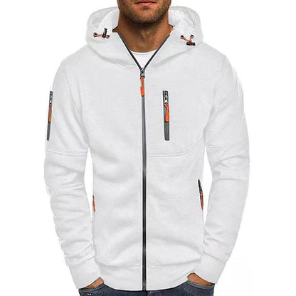 Classic Zip-Up Hoodie for Men Hooded Long-Sleeve