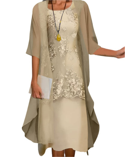 midikleid-damen-transparente-aermel