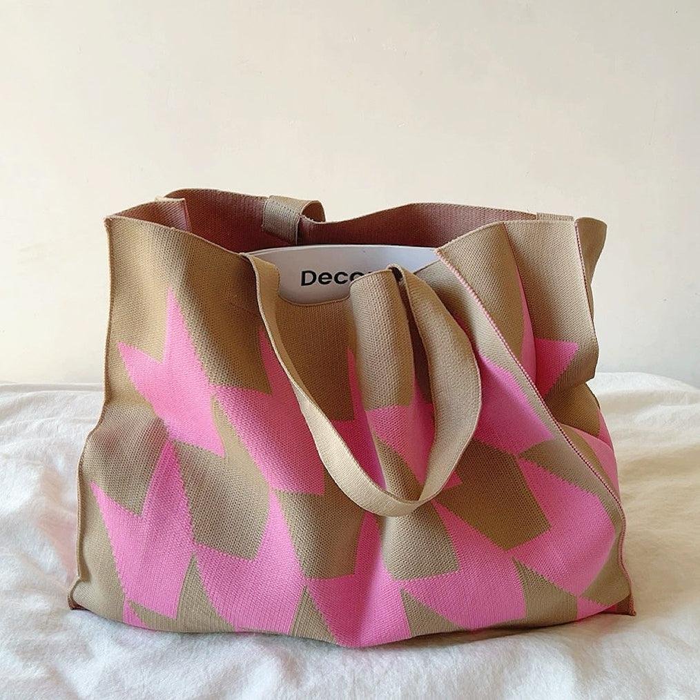Effortless Tote Bag for Women Graphic-Print Oversized
