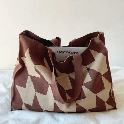 Effortless Tote Bag for Women Graphic-Print Oversized