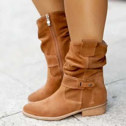 Comfortable Ankle Boots for Women Slouchy Suede