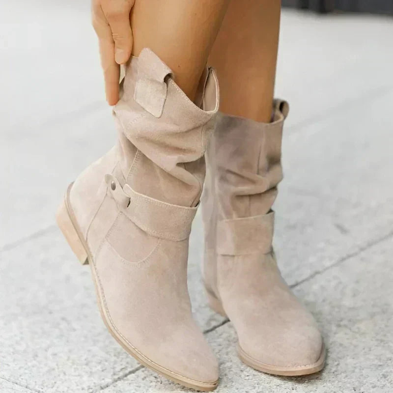 Comfortable Ankle Boots for Women Slouchy Suede