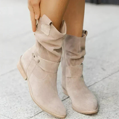 Comfortable Ankle Boots for Women Slouchy Suede