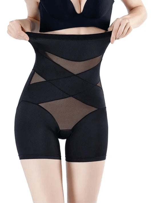Comfortable Shapewear Shorts for Women High-Waist Mesh-Panel