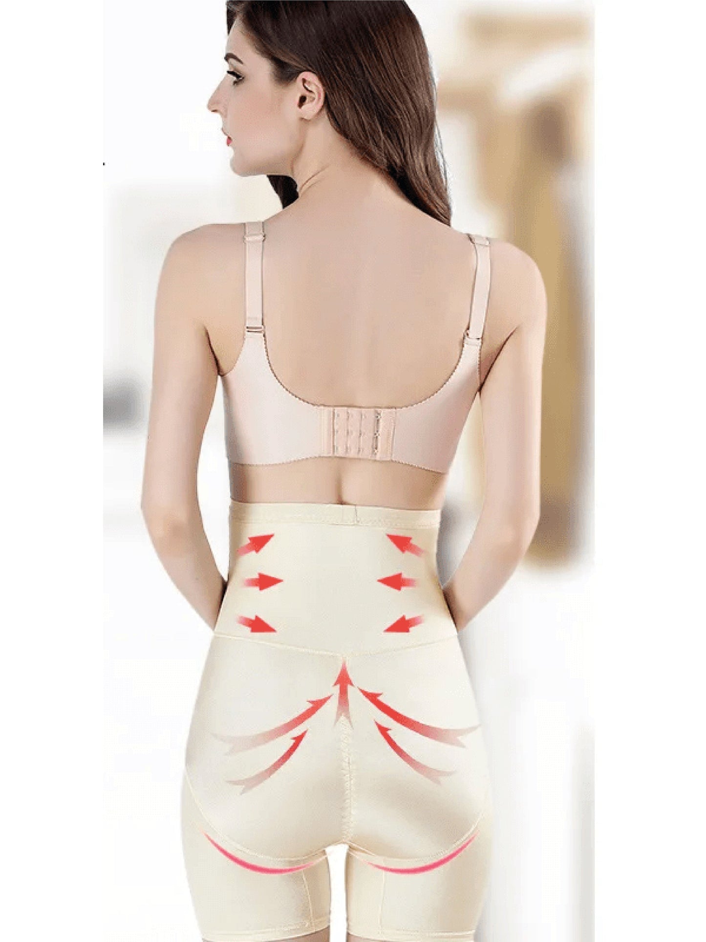 Comfortable Shapewear Shorts for Women High-Waist Mesh-Panel