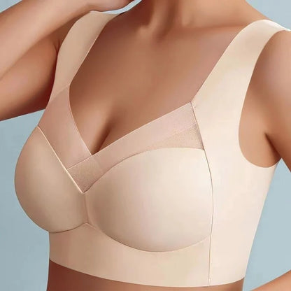 Comfortable Wireless Bra for Women V-Neck Molded-Cup Pull-On