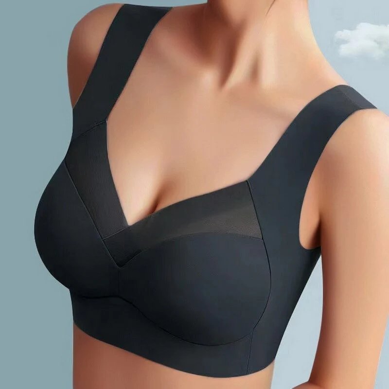 Comfortable Wireless Bra for Women V-Neck Molded-Cup Pull-On