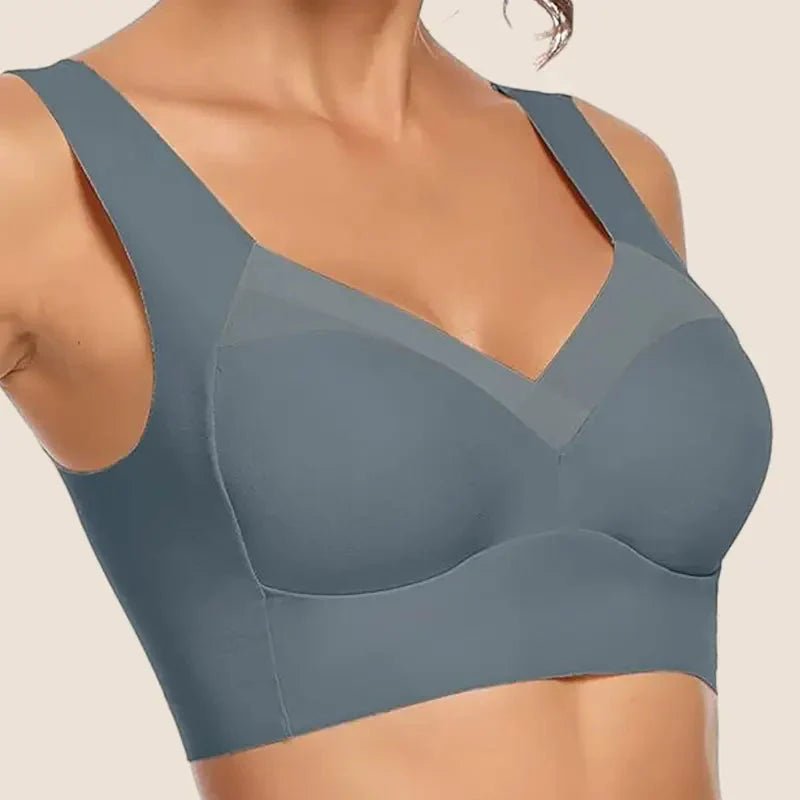 Comfortable Wireless Bra for Women V-Neck Molded-Cup Pull-On