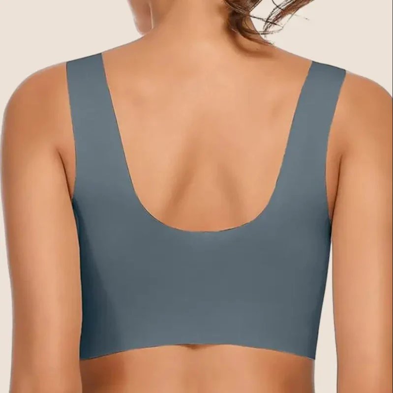 Comfortable Wireless Bra for Women V-Neck Molded-Cup Pull-On