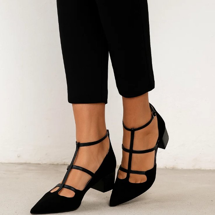 Stylish Pointed-Toe Flats for Women Strappy Ankle-Strap