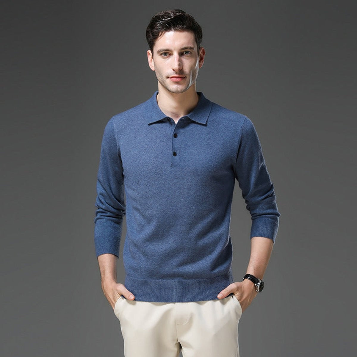 polo-pullover-herren-kaschmir-knopfkragen