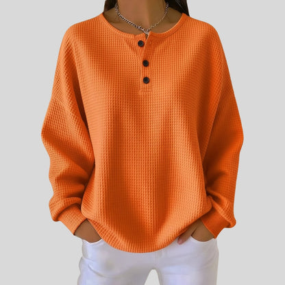 pullover-damen-waffelstrick-henley-oversized