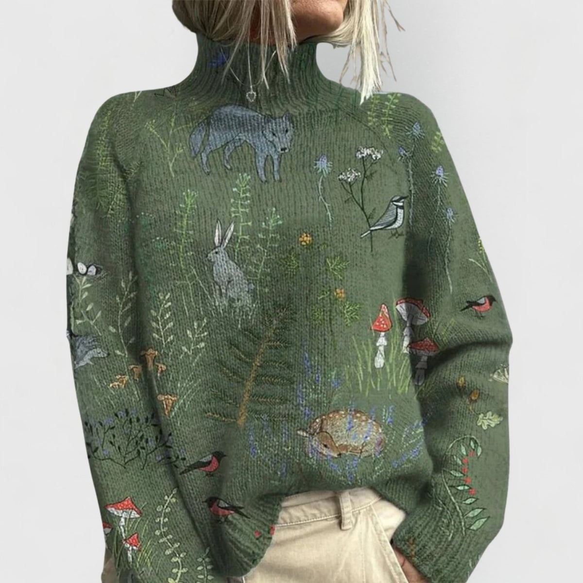 rollkragenpullover-damen-blumenmuster