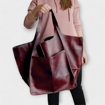 Elegant Oversized Tote Bag for Women Cut-Out-Handle Slouchy