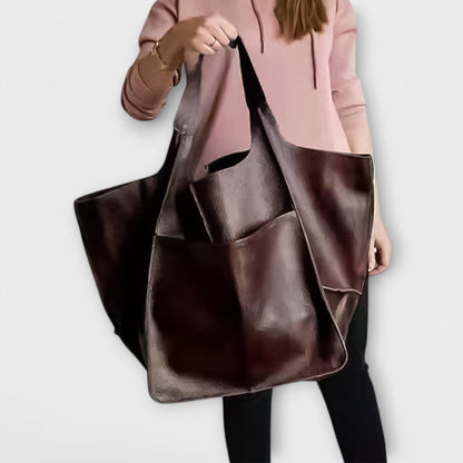 Elegant Oversized Tote Bag for Women Cut-Out-Handle Slouchy