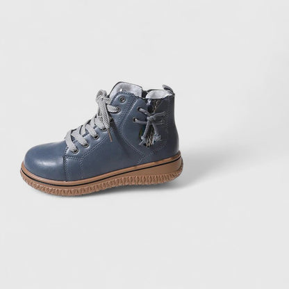 Comfortable Ankle Boots for Women Lace-Up Leather Round-Toe