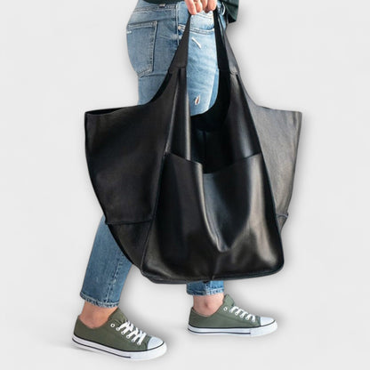 Elegant Oversized Tote Bag for Women Cut-Out-Handle Slouchy