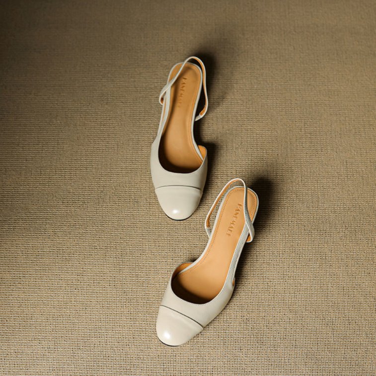 Stylish Slingback Pumps for Women Almond-Toe Block-Heel