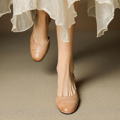 Stylish Slingback Pumps for Women Almond-Toe Block-Heel